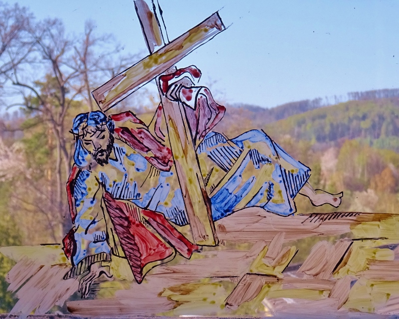 3. Ježíš padá poprvé pod křížem 
